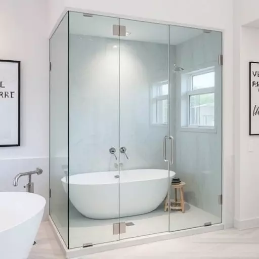 Frameless glass for minimalist interiors Troy MI,Frameless enclosures with color-tinted options