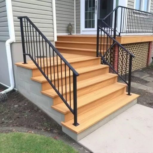 Custom concrete steps Oak Harbor Ohio,Custom wooden steps,Custom metal steps