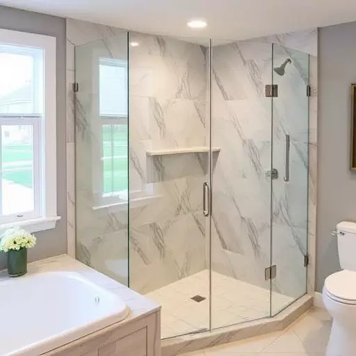 custom frameless shower enclosures lake Orion Michigan,custom frameless shower enclosure designs,benefits of custom frameless shower enclosures