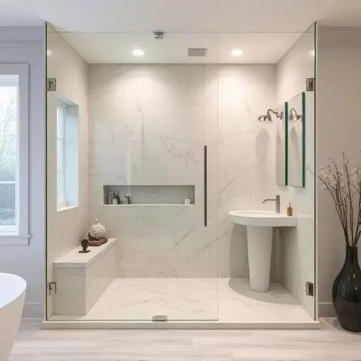 Frameless glass for minimalist interiors Troy MI,Frameless enclosures with color-tinted options