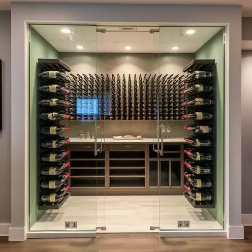 frameless glass wine enclosures lake Orion Michigan,custom wine storage solutions,frameless glass wine racks