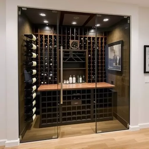 frameless glass wine enclosures lake Orion Michigan,custom wine storage solutions,frameless glass wine racks