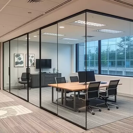 frameless office glass walls lake Orion Michigan,frameless glass partitions,modern office design with glass walls
