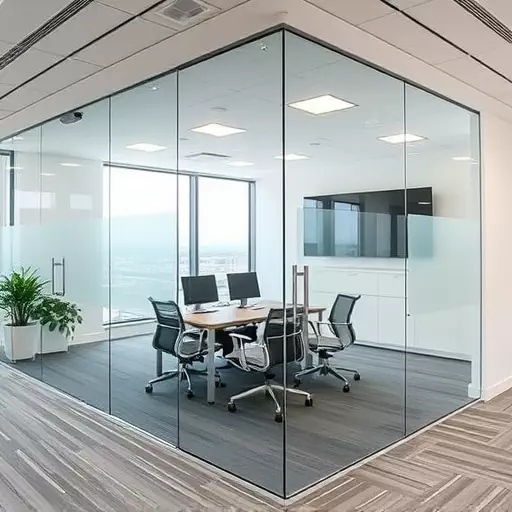 frameless office glass walls lake Orion Michigan,frameless glass partitions,modern office design with glass walls