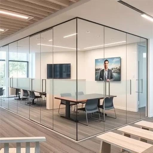 frameless office glass walls lake Orion Michigan,frameless glass partitions,modern office design with glass walls