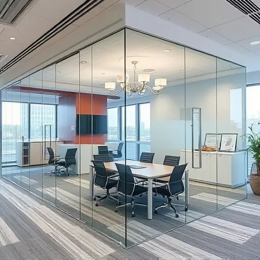 frameless office glass walls lake Orion Michigan,frameless glass partitions,modern office design with glass walls