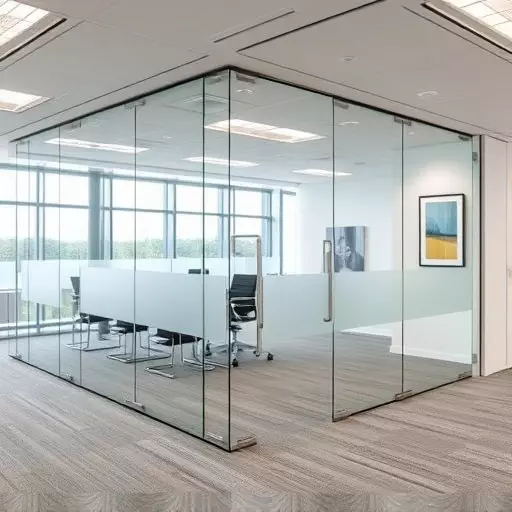 frameless office glass walls lake Orion Michigan,frameless glass partitions,modern office design with glass walls