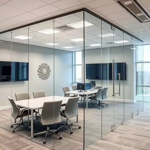 frameless office glass walls lake Orion Michigan,frameless glass partitions,modern office design with glass walls