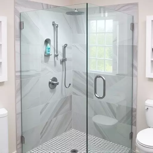 Frameless panels with UV-blocking technology Sterling Heights MI,Frameless designs for temperature-controlled showers,
