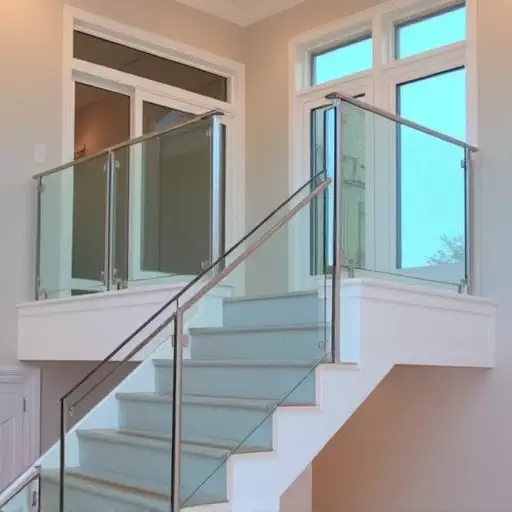 glass railings for balconies and stairs lake Orion Michigan,frameless glass railings,glass balcony railing systems