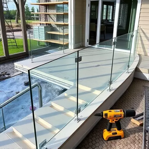modern glass railings installation lake Orion Michigan,modern glass railings installation guide,tools needed for glass railing installation