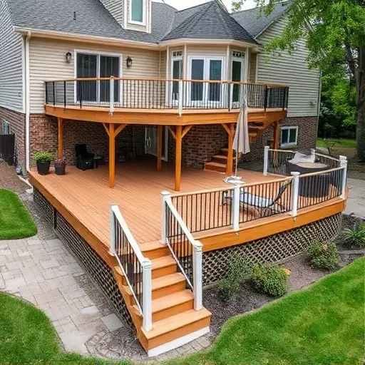 custom deck installation wisconsin,custom deck design services,multi-level deck installation