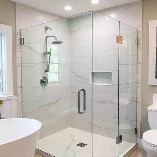 custom glass for modern bathrooms lake Orion Michigan,frameless shower doors,glass shower enclosures