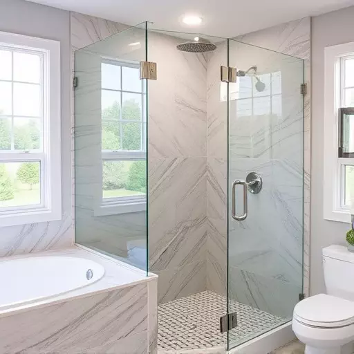 custom glass for modern bathrooms lake Orion Michigan,frameless shower doors,glass shower enclosures