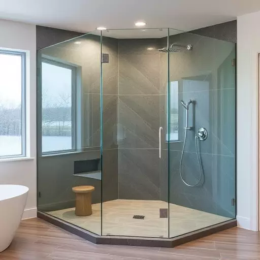 Frameless glass for minimalist interiors Troy MI,Frameless enclosures with color-tinted options