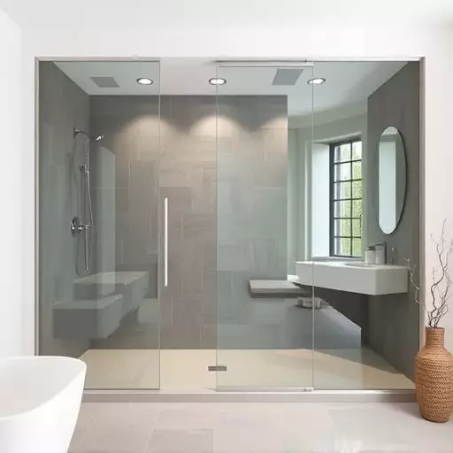 Frameless glass for minimalist interiors Troy MI,Frameless enclosures with color-tinted options