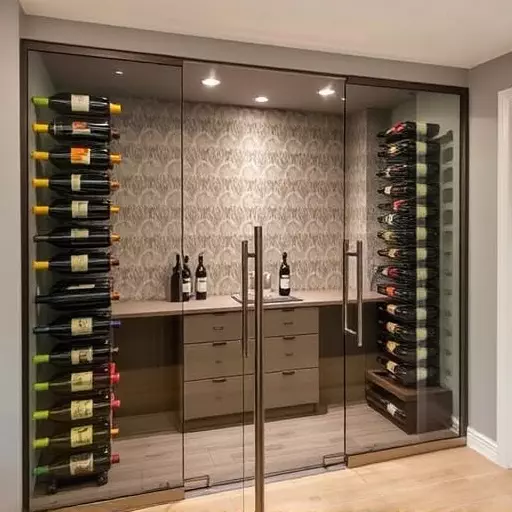 frameless glass wine enclosures lake Orion Michigan,custom wine storage solutions,frameless glass wine racks