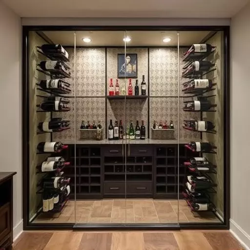 frameless glass wine enclosures lake Orion Michigan,custom wine storage solutions,frameless glass wine racks