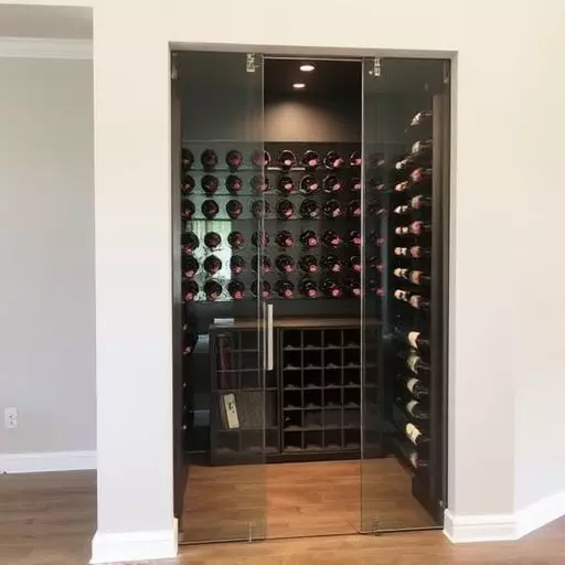 frameless glass wine enclosures lake Orion Michigan,custom wine storage solutions,frameless glass wine racks