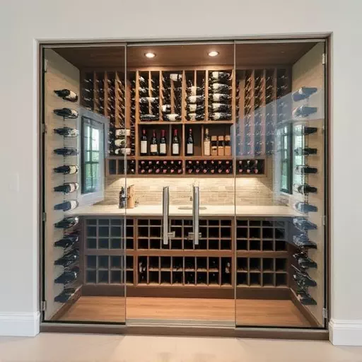 frameless glass wine enclosures lake Orion Michigan,custom wine storage solutions,frameless glass wine racks