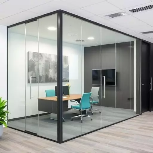 frameless office glass walls lake Orion Michigan,frameless glass partitions,modern office design with glass walls