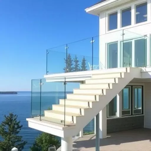 glass railings for balconies and stairs lake Orion Michigan,frameless glass railings,glass balcony railing systems