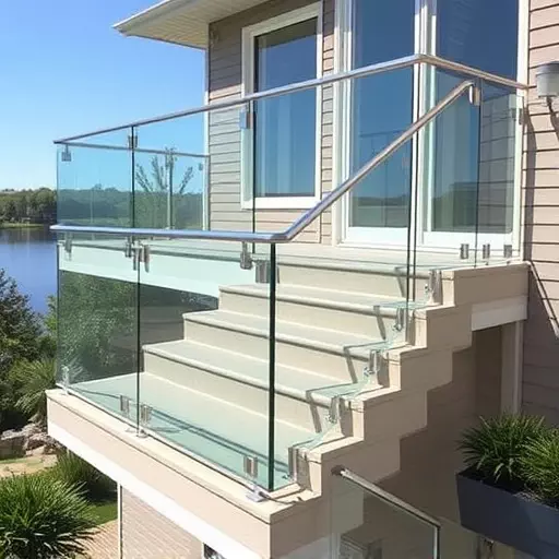 glass railings for balconies and stairs lake Orion Michigan,frameless glass railings,glass balcony railing systems