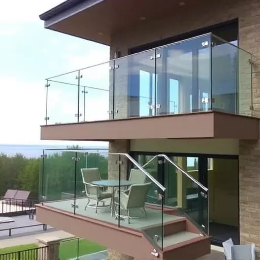 glass railings for balconies and stairs lake Orion Michigan,frameless glass railings,glass balcony railing systems